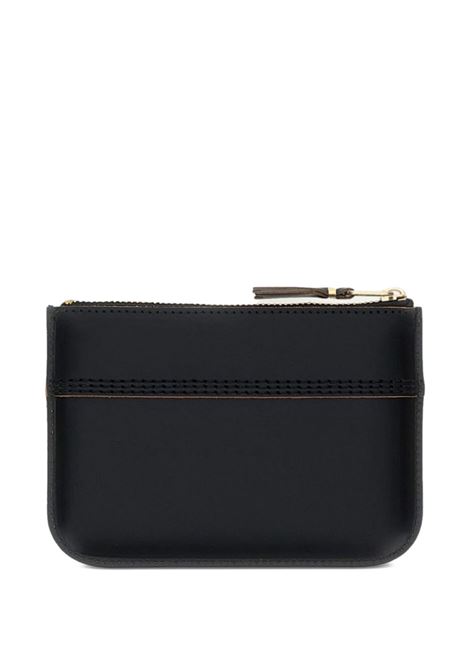pouch zip triple stitch unisex black COMME DES GARÇONS WALLET | SA8100TS1